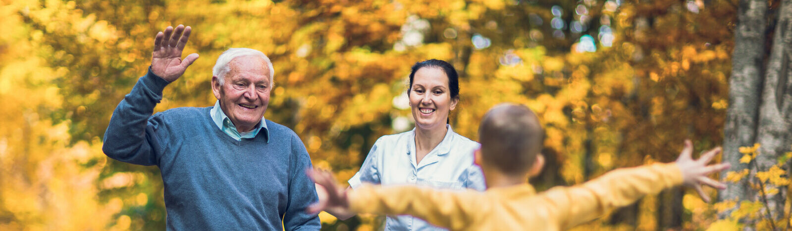 Cheerful disabled grandfather in walker welcoming his happy grandson 2022/03/AdobeStock_195386359-e1647985659359.jpeg 